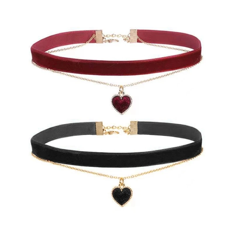 Sexy Schlüsselbein Kette Liebe Herz Anhänger Halsband Schöne Doppelschicht Halskette Drop Shipping