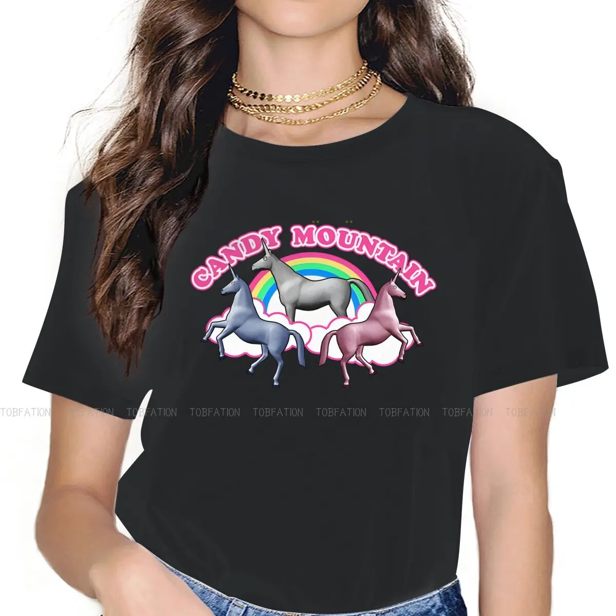 Charlie The  Candy Mountain Filmcow 5XL TShirt for Girl Cute Unicorn Cartoon New Design Gift Idea  T Shirt Short Sleeve Ofertas