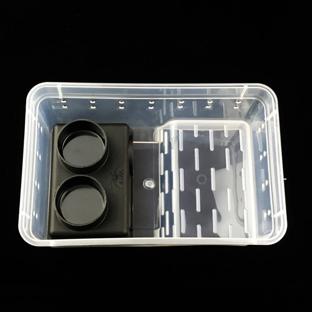 

Three-in-one Reptile Avoiding Feeding Water Food Bowl Box Feeder Bowl for Reptile Snake Spider Lizard Scorpion Insects Observati