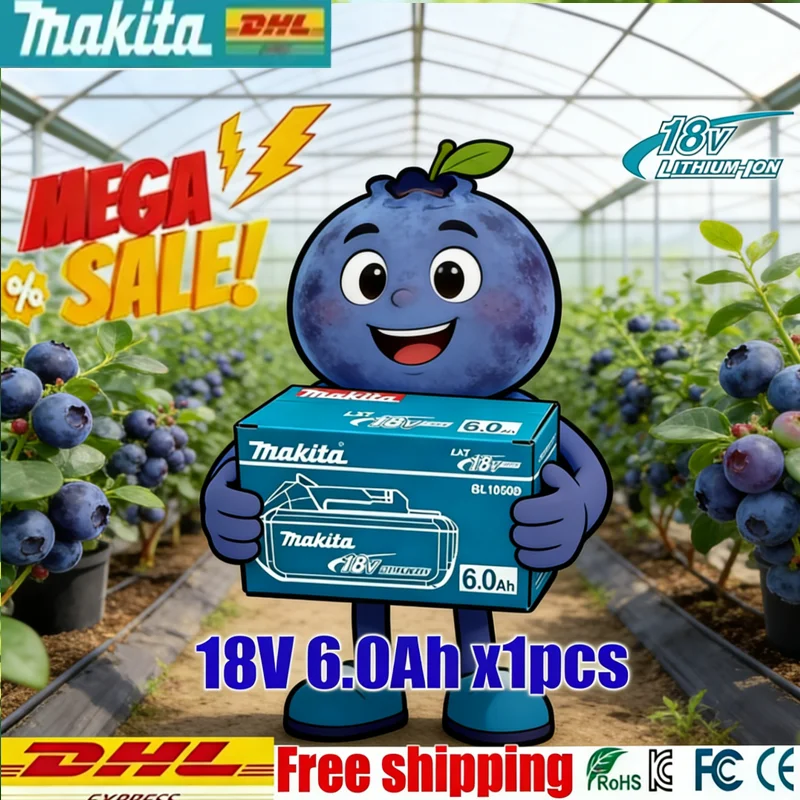 

Genuine 6AH makita BL1860 18V Battery Power Tools Li-ion Replacement LXT BL1850 BL1840 for 18V Screwdriver with BMS 18V