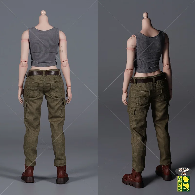 X013 A/B/C 1/6 مقياس الشارع نمط وظيفية العمل السراويل سترة مع حزام الملابس النسائية ل AT203 12 بوصة عمل الشكل الجندي