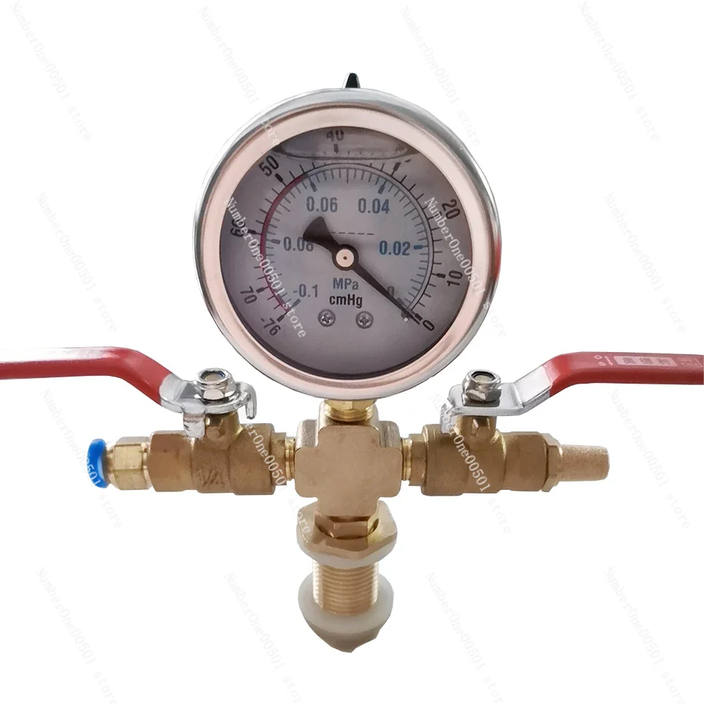 

Vacuum Defoaming Tank Pressure Gauge Silicone Oil Gauge Set with Valve -0.1Mpa Negative Pressure Gauge 8MM/10MM/7/16-20UNF