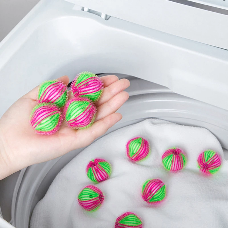 6/12pcs Washing Machine Filter Floating Lint Hair Remover Catcher Reusable Laundry Balls Dirty Collection Fluff Cleaning Ball