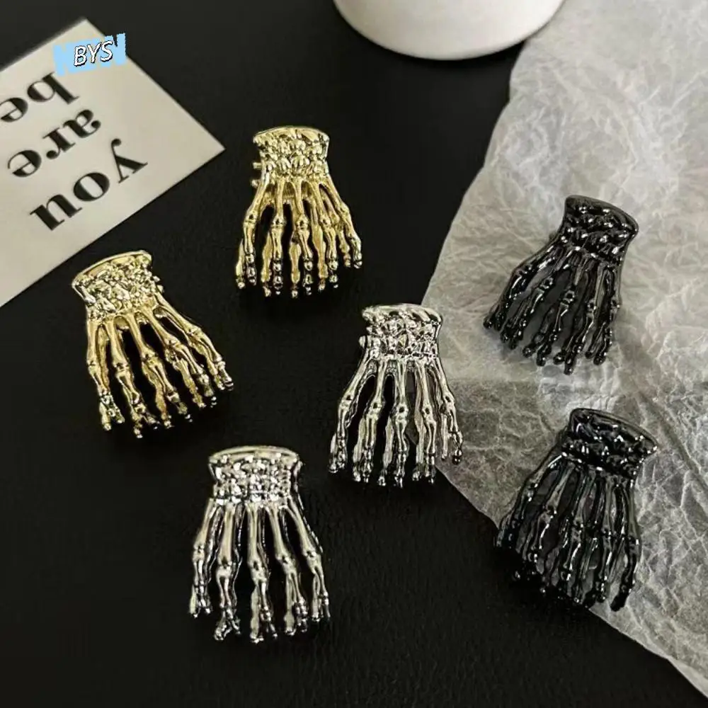 

Zinc Alloy Skeleton Hand Hair Claw Skeleton Hand Bone Hollow Ghost Paw Hair Claw Geometric Korean Style Metal Hair Claw