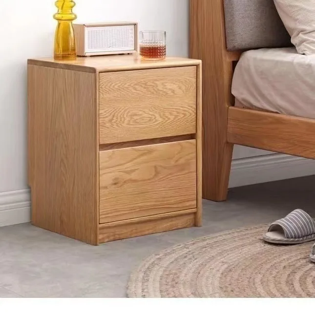 Nachttisch aus massivem Eichenholz, einfache Nachttischaufbewahrung