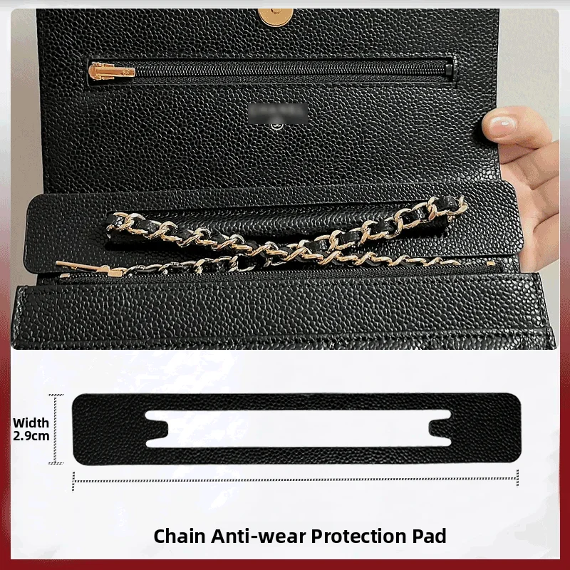 طقم حقيبة شانيل الفاخرة لجذب الثروة من ثلاث قطع مع حماية WOC وسلسلة مضادة للتآكل ووسادة داعمة للقاعدة وإكسسوارات فاخرة #1
