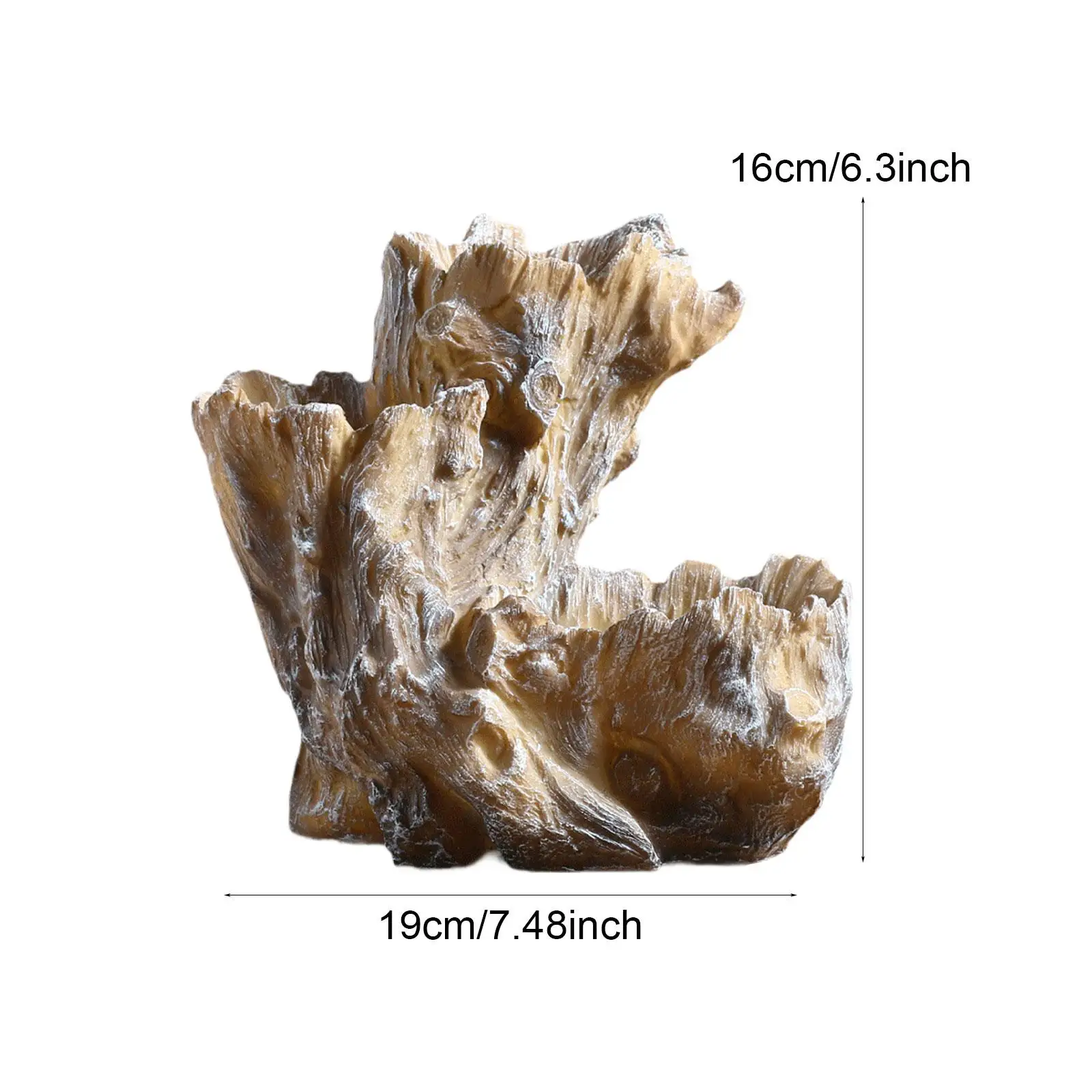 الراتنج زارع الراتنج اناء للزهور شجرة الجذع النحت Driftwood نمط الحلي #6