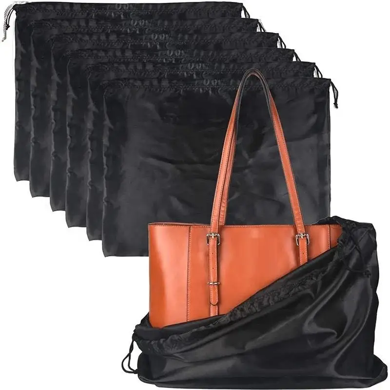 Fashion Silk Dustproof Travel Drawstring Bags, Thick Dust Cover Storage for Handbags