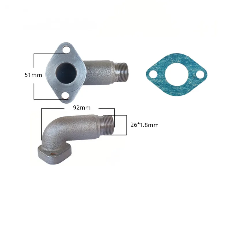 Codo de brida del compresor de aire 1,05/12,5/16kg, accesorios de bomba de aire, junta de papel de junta fría de descarga de interrefrigeración de alta presión