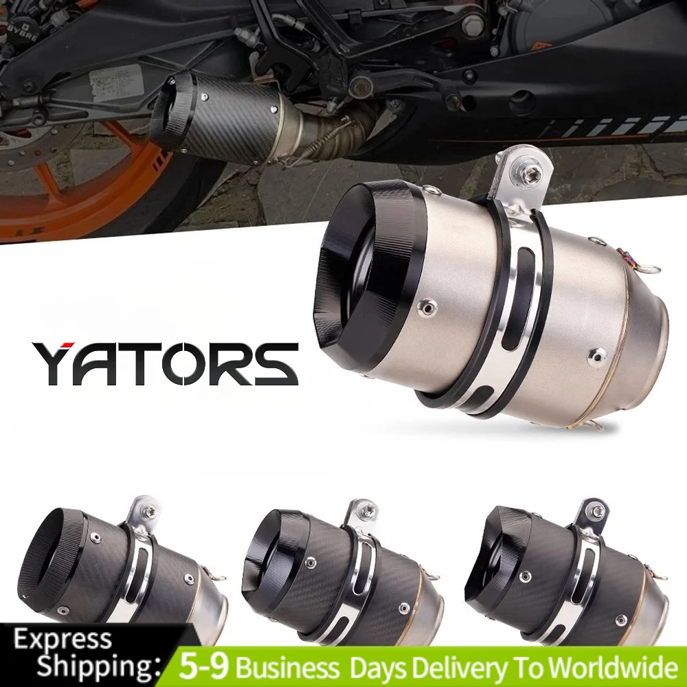 51MM Universal Motorcycle Exhaust Pipe for R3 MT07 390ADV S600 Ninja 400 - Modified AR Orange Cap Tail Section