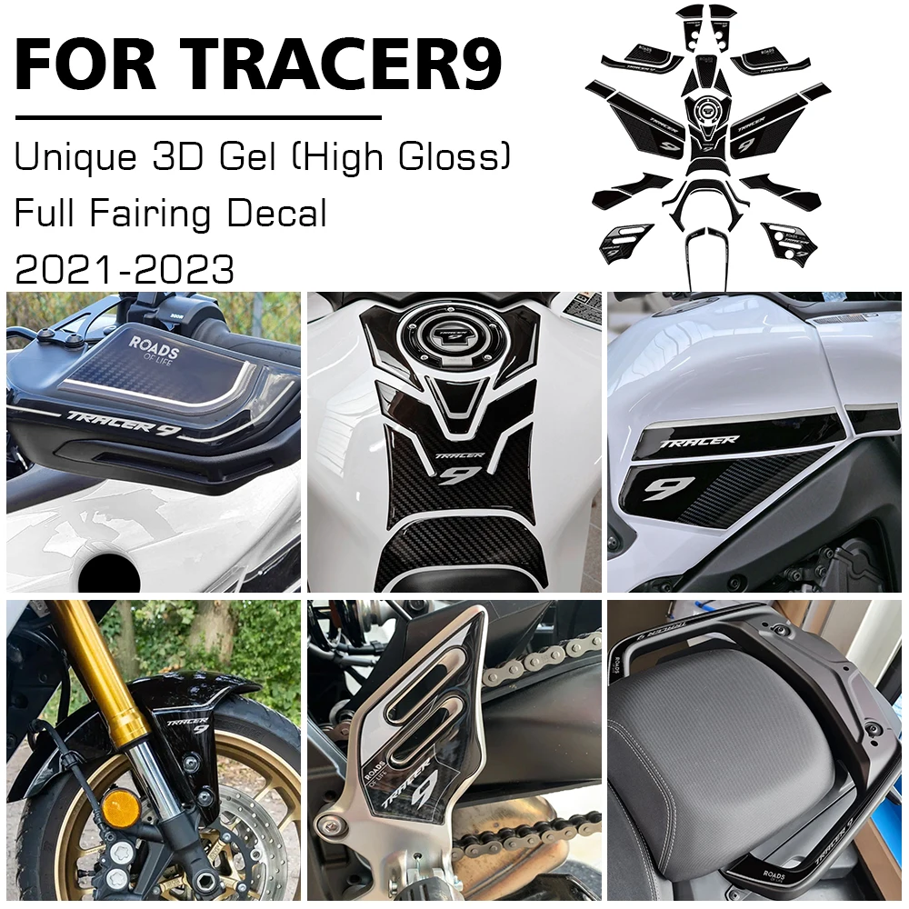 

For TRACER 9 GT tracer9 gt tracer 900 2021-2023 Motorcycle Body Anti Scratch Fuel Tank Sticker 3D Fairing Sticker Protection Kit