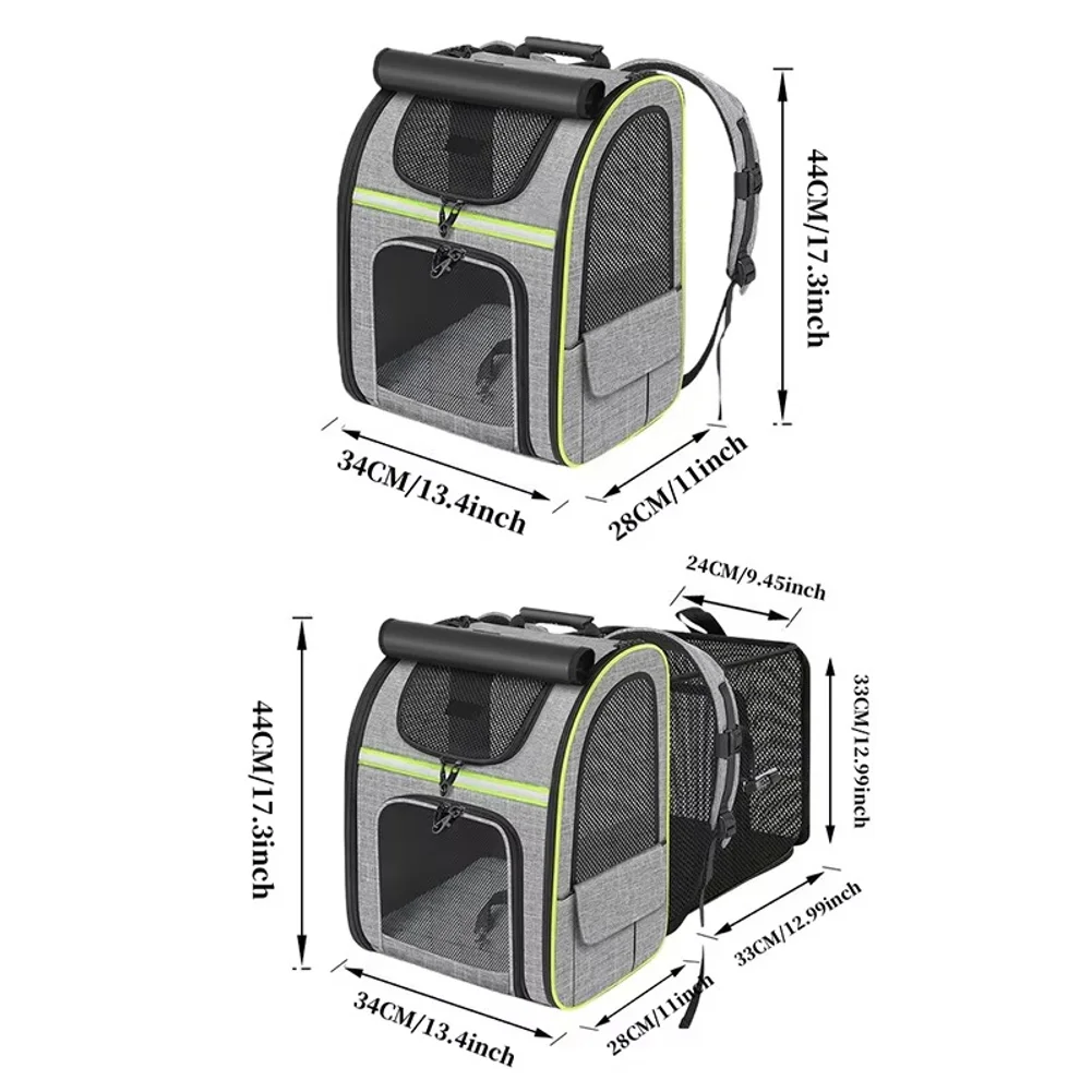 Cat Carrier Backpacks Expandable Cat Backpack with Shade Cover, Breathable Mesh Pet Carrier Backpack Bag for Travel Hiking Campi