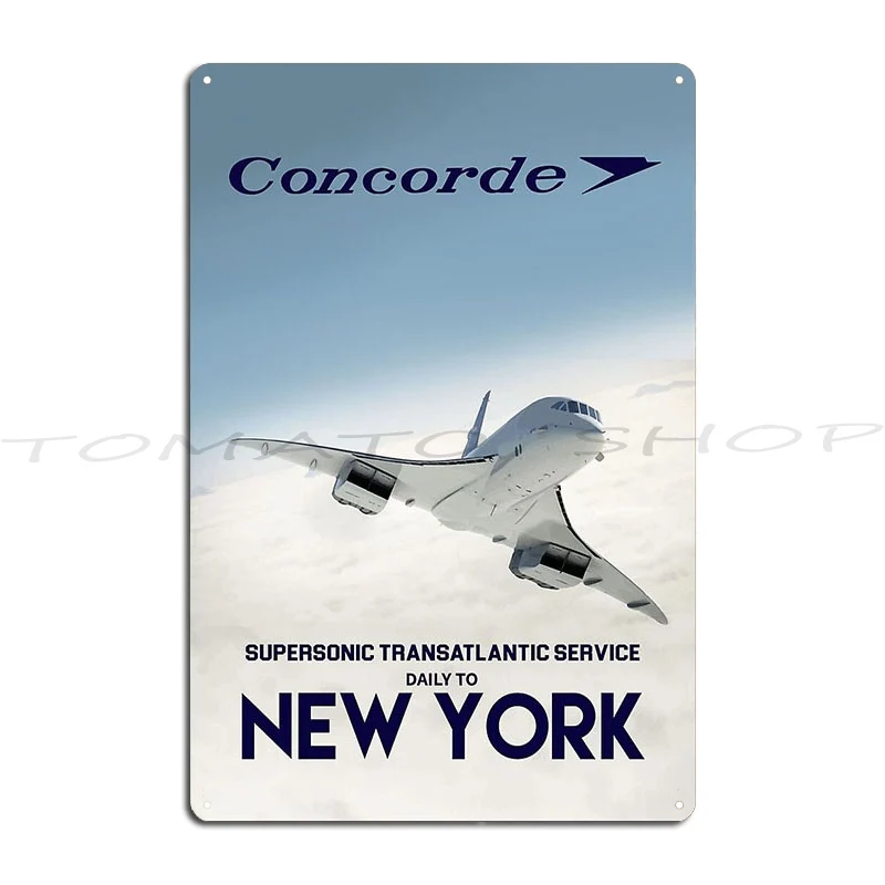 Concorde Transatlantic Supersonic Service Metal Plaque Poster Wall Mural Create Funny Garage Personalized Tin Sign Poster