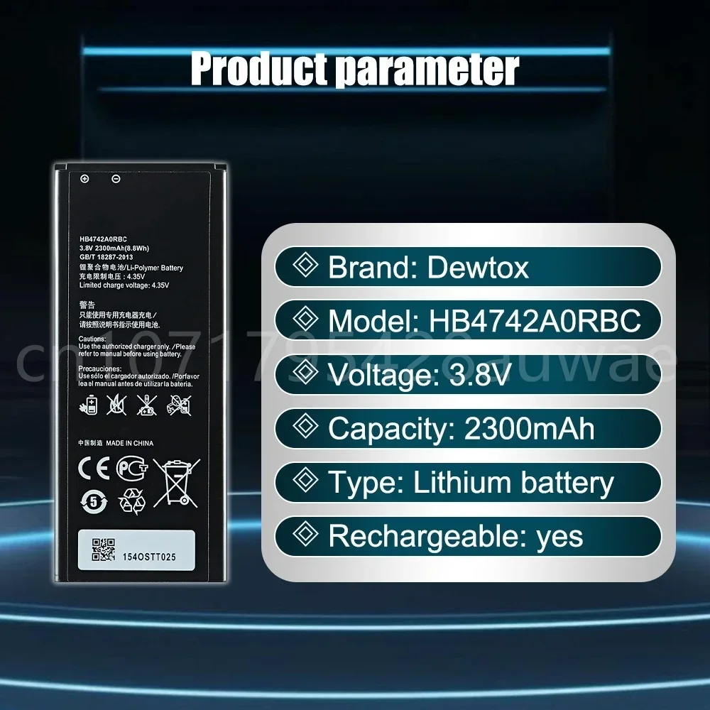 Batteria al litio ricaricabile 2300mAh HB4742A0RBC per Huawei Honor 3C G630 G730 G740 H30-T00 H30-T10 H30-U10 H30