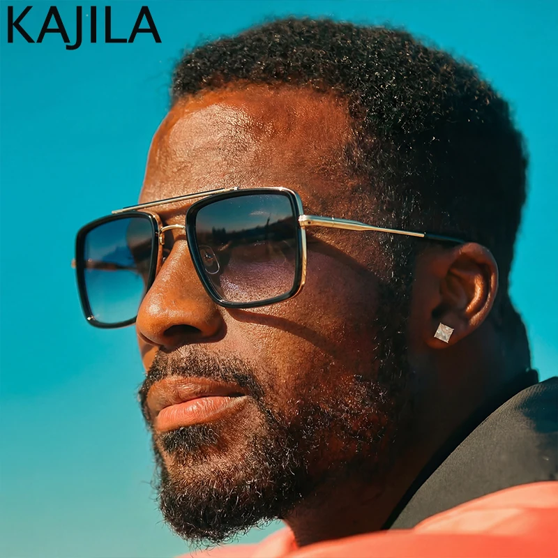 

Steampunk Oversized Square Punk Sunglasses Men Big 2026 Luxury Designer Vintage Metal Double Bridge Sun Glasses for Male Shades