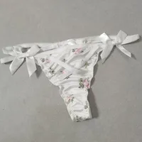 Ruffle Cute Sweet Girl Ladies Satin G-strings Thongs T-Panties Sexy Low Waist Women's Briefs Underwear Knickers