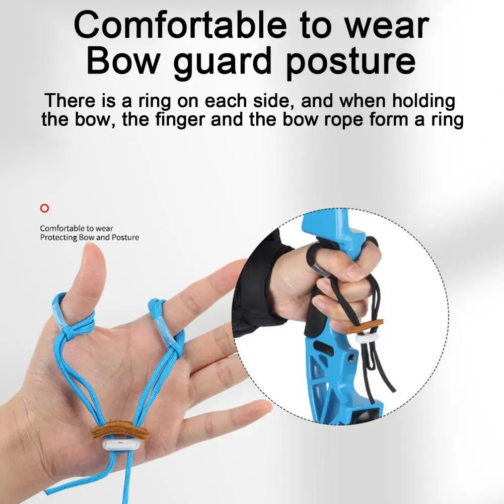 Archery Adjustable Finger Sling Bow Slings With Elastic Strap Wear Resistant Easy To Use Archery Finger Sling Secure Bow Supply