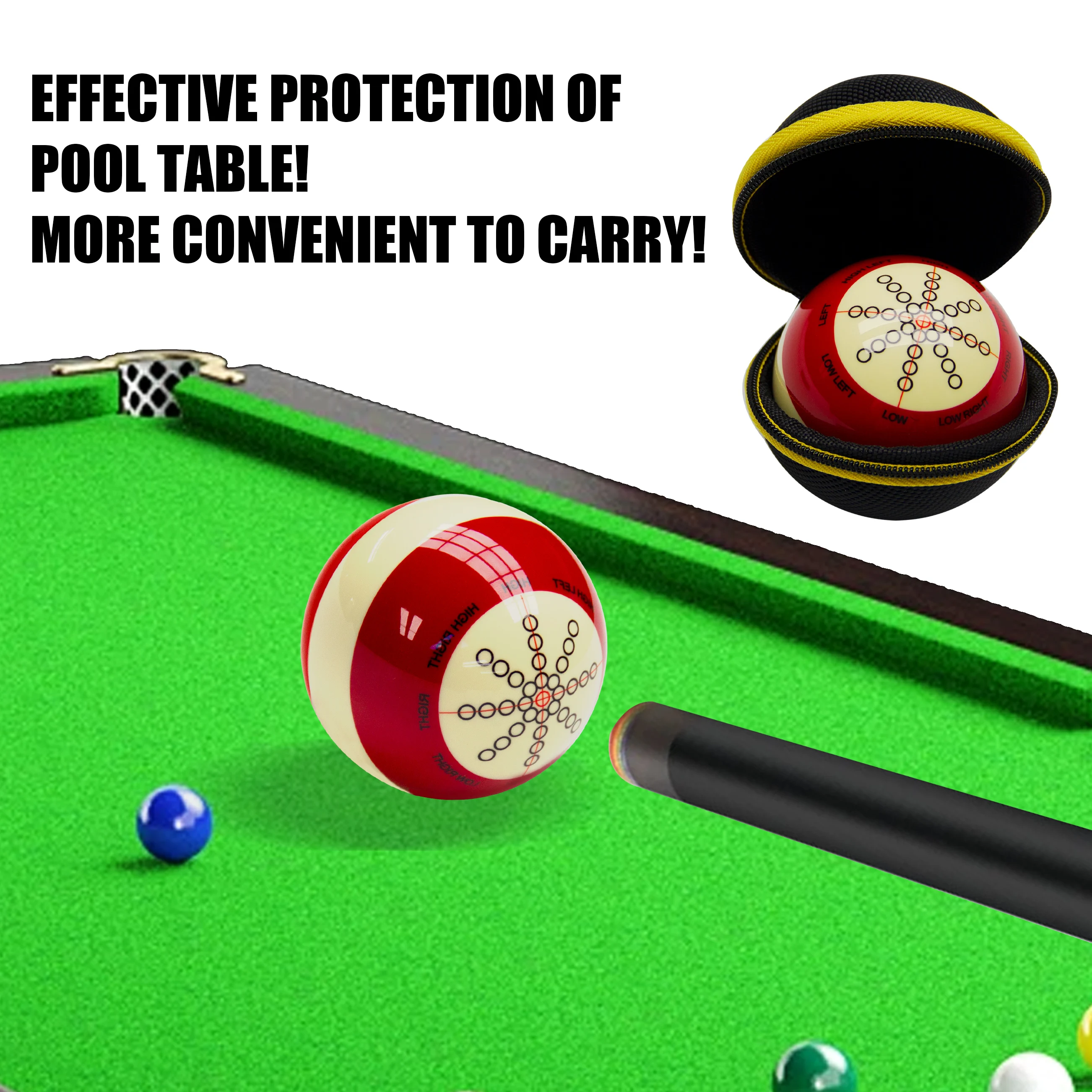 Kit de prática de bilhar de piscina 3 em 1 - bola de treinamento de tacos, bolsa de proteção com zíper, pó de giz azul - perfeito para iniciantes e profissionais