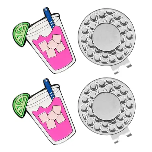 2-pack grappige golfbalmarkers met hoedclip, duurzaam, draagbaar, praktisch, accessoires voor golfputting green en golfbaanspel