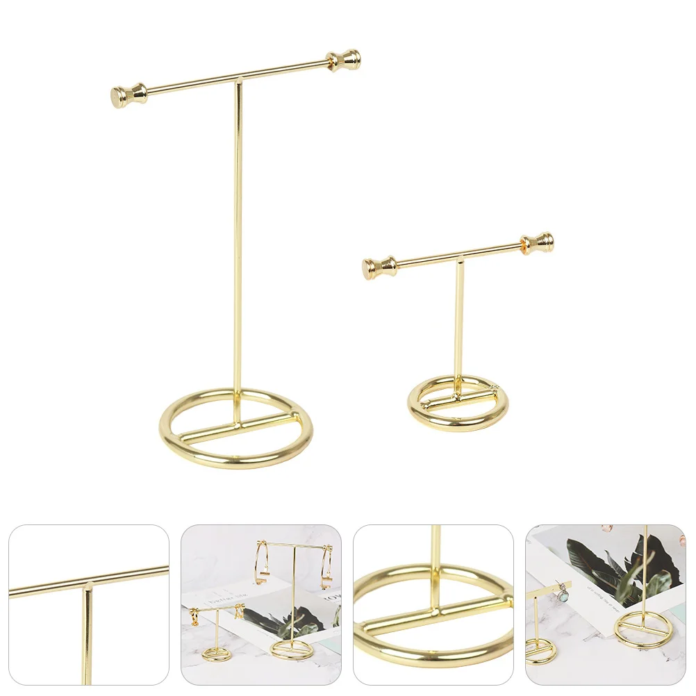 

2 шт. стеллаж для выставки товаров ювелирных изделий изысканный Т-образный держатель для сережек настольная стойка для хранения ювелирных изделий практичная подставка