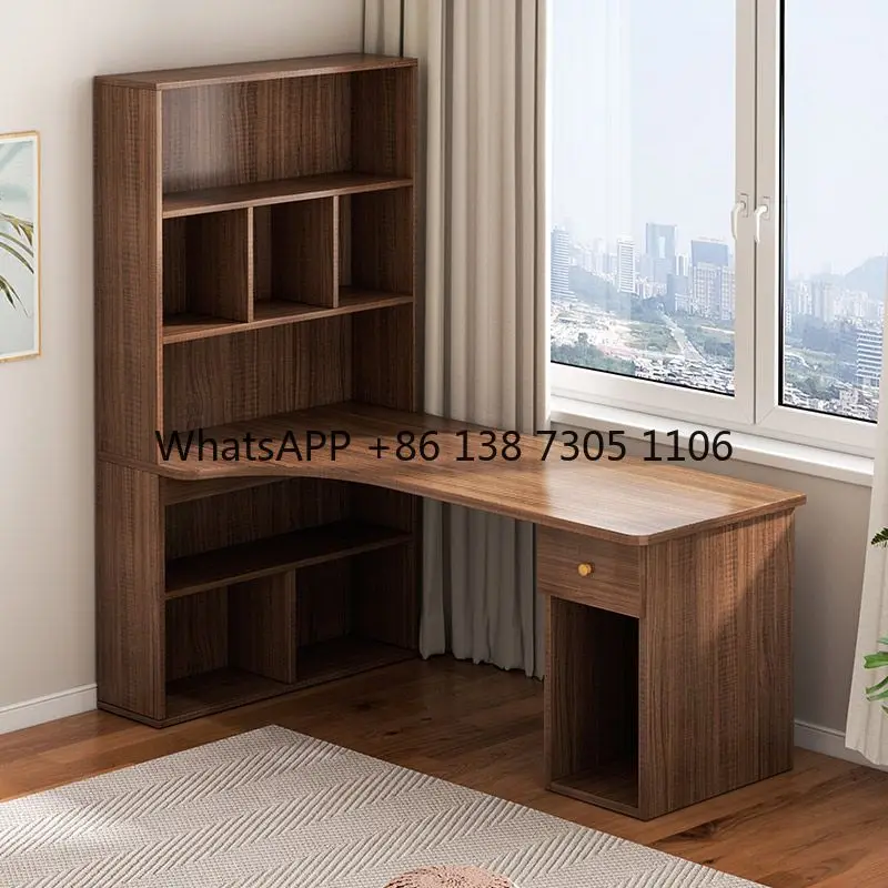 

Corner Desk Bookshelf Combination Integrated Table Computer Desktop Simple Home Bedroom Student Learning Writing Desk