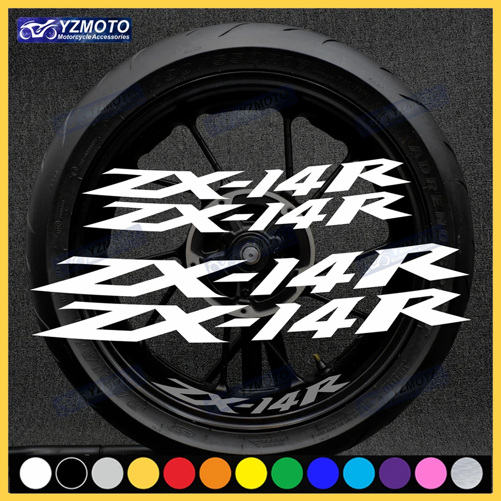 

Для мотоцикла ZX-14R ZX14R ZX 14R 17-дюймовая наклейка на переднее и заднее гоночное колесо в полоску, лента на колесо, светоотражающие наклейки на обод