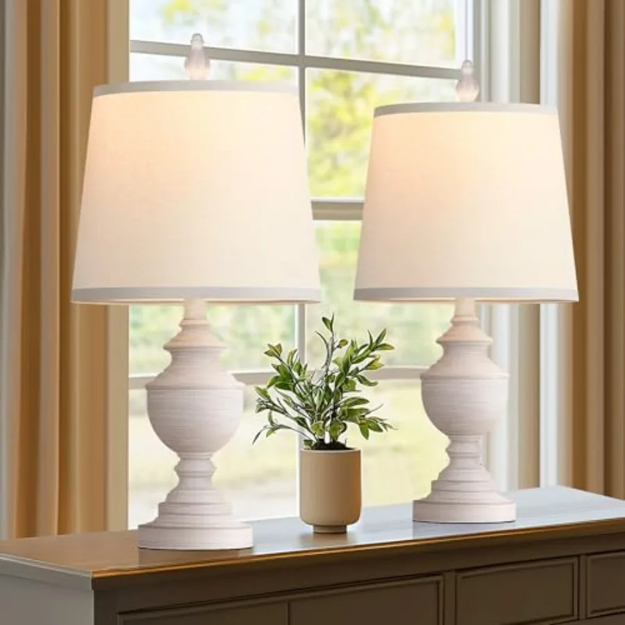 

Набор из 2 ретро-настольных ламп для спальни, прикроватные светильники в деревенском стиле для гостиной, винтажные лампы для тумбочек 22 дюйма