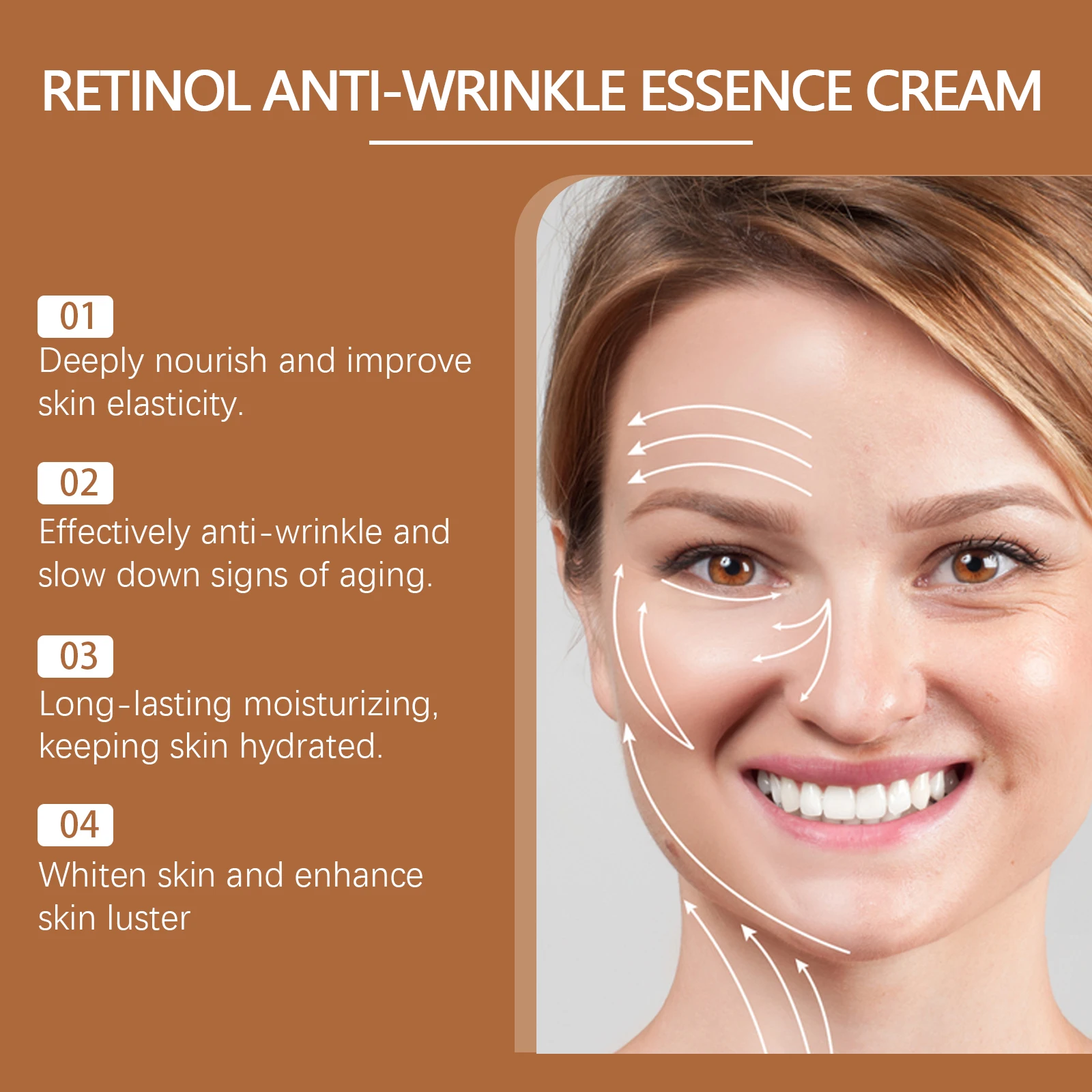 Retinol Facial Anti-Aging Essence ครีม Smooth Firm ริ้วรอยกําจัดริ้วรอยผิว Rejuvenation Brightening Hydrate Face Serum