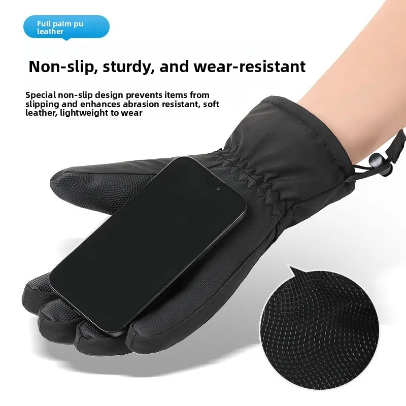 サイクリンググローブ アウトドア スキー タッチスクリーングローブ 秋と冬 メンズ ベルベット 厚手 防水 防風 暖かいドレス