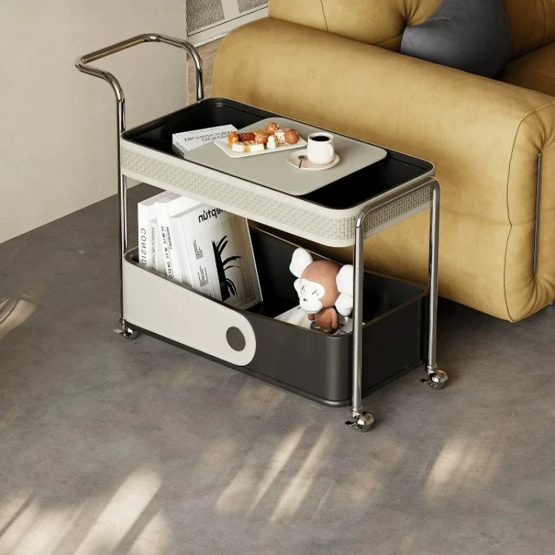 Italian Light Luxury Coffee Tables New Arrival Originality Storage Movable Utility Cart Bedroom Stoły Kawowe Home Furniture HQ40
