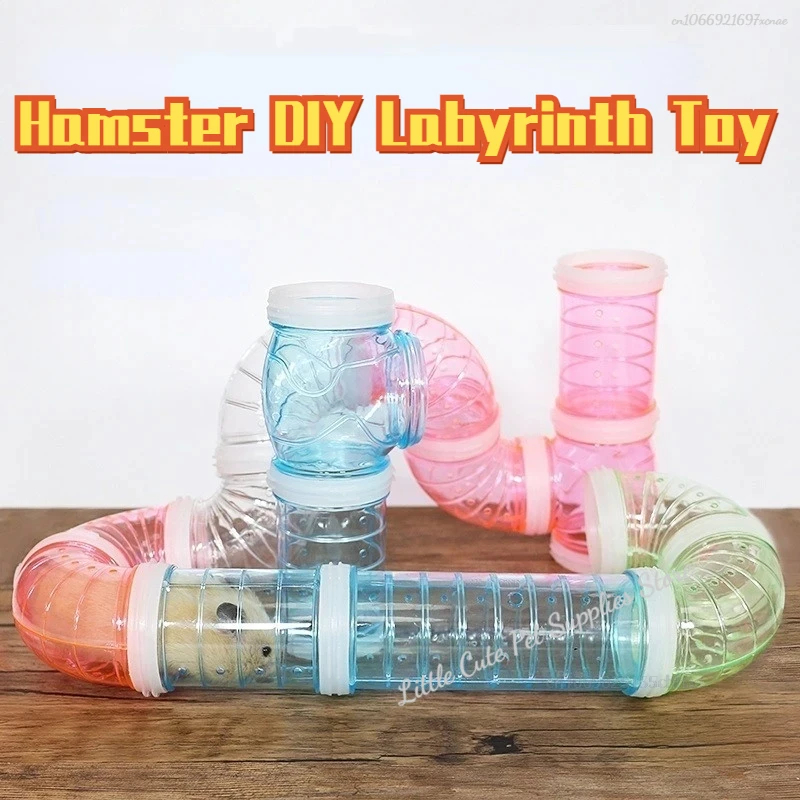 Cute DIY Hamster Tunnel Toy Pet Sports Training Pipeline Transparent Runway Toy Pet Hamster Game for Small Animal Accessories