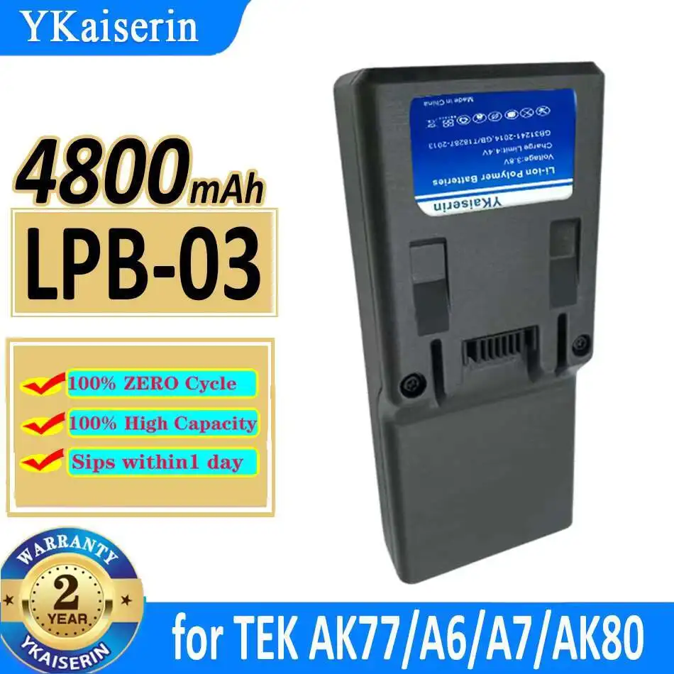 

For Tek AK77 A6 A7 AK80 4800mAh Measuring Equipment Battery Lpb-03 Black Durable Environmentally Friendly