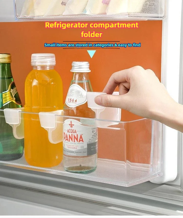 2/4/6/8pcs Adjustable Plastic Shelf Dividers for Refrigerator - Retractable Partition Boards, Bottle & Can Organizer