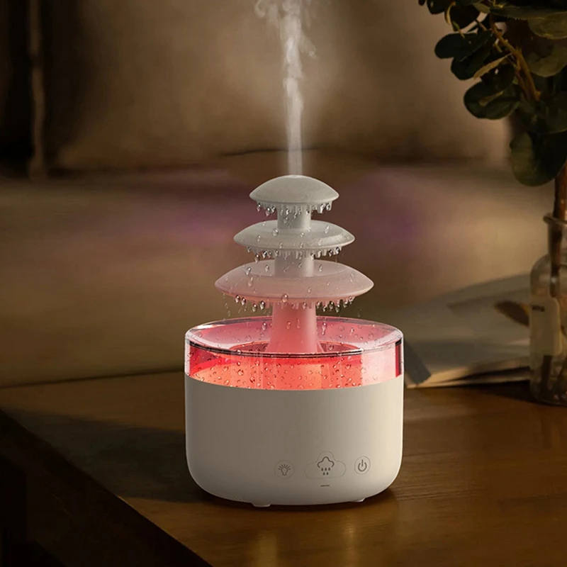 Relax Cloud Rain Diffuser Humidifier Raindrop Aromatherapy Ultrasonic Atomization Humidification Colorful Lamp US Plug