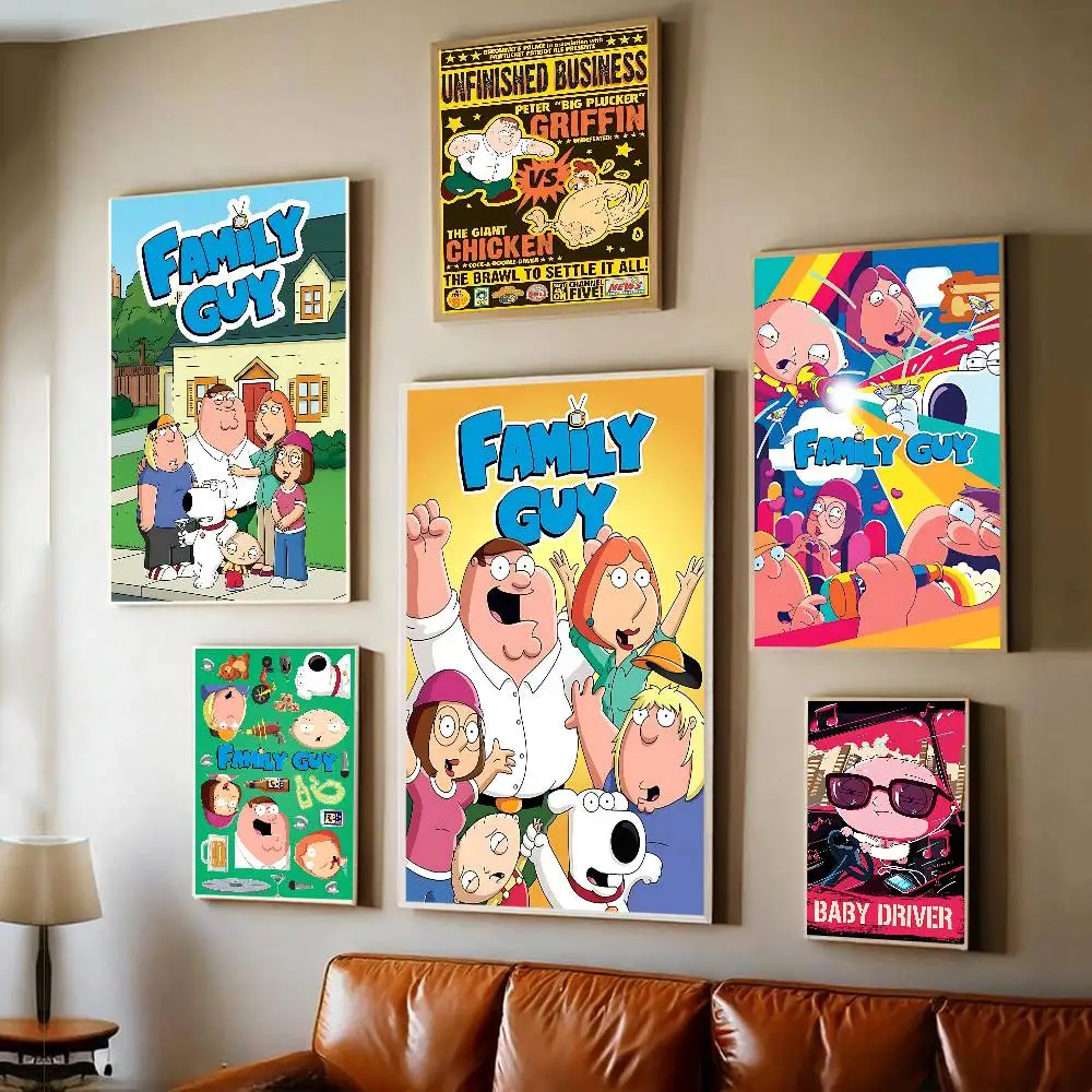 

Adult Animation F-Family G-Guy Movie Sticky Posters Retro Kraft Paper Sticker DIY Room Bar Cafe Aesthetic Art Wall Painting