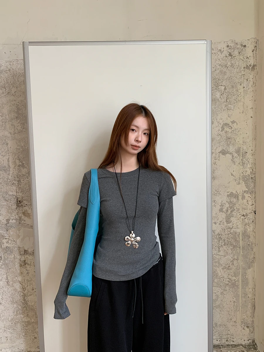 

Красная женская футболка Celebri Club Long Sve Base irt, внутренняя одежда, искусственный топ из двух предметов, хлопок, вискоза, спандекс, для поездок на работу, сле