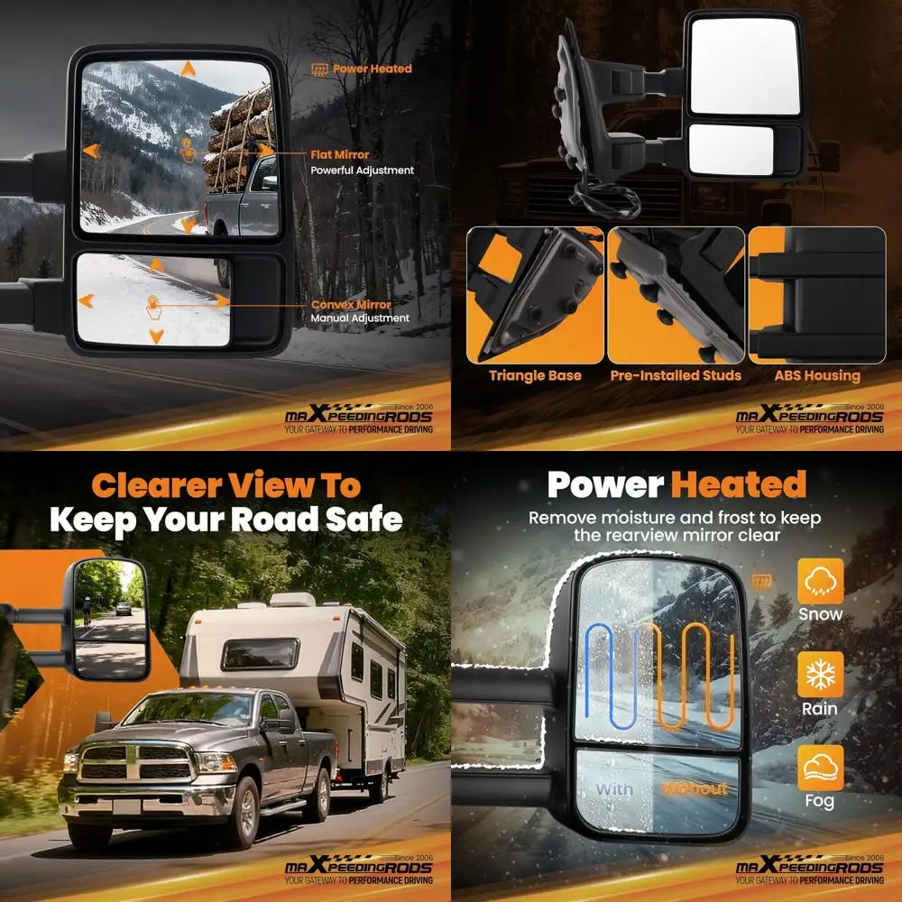 

Пара зеркал с электроприводом со стороны водителя и пассажира для Ford F250 F350 F450 F550 Super Duty, Excursion 2000-2005 Power On 1999-2016 гг.