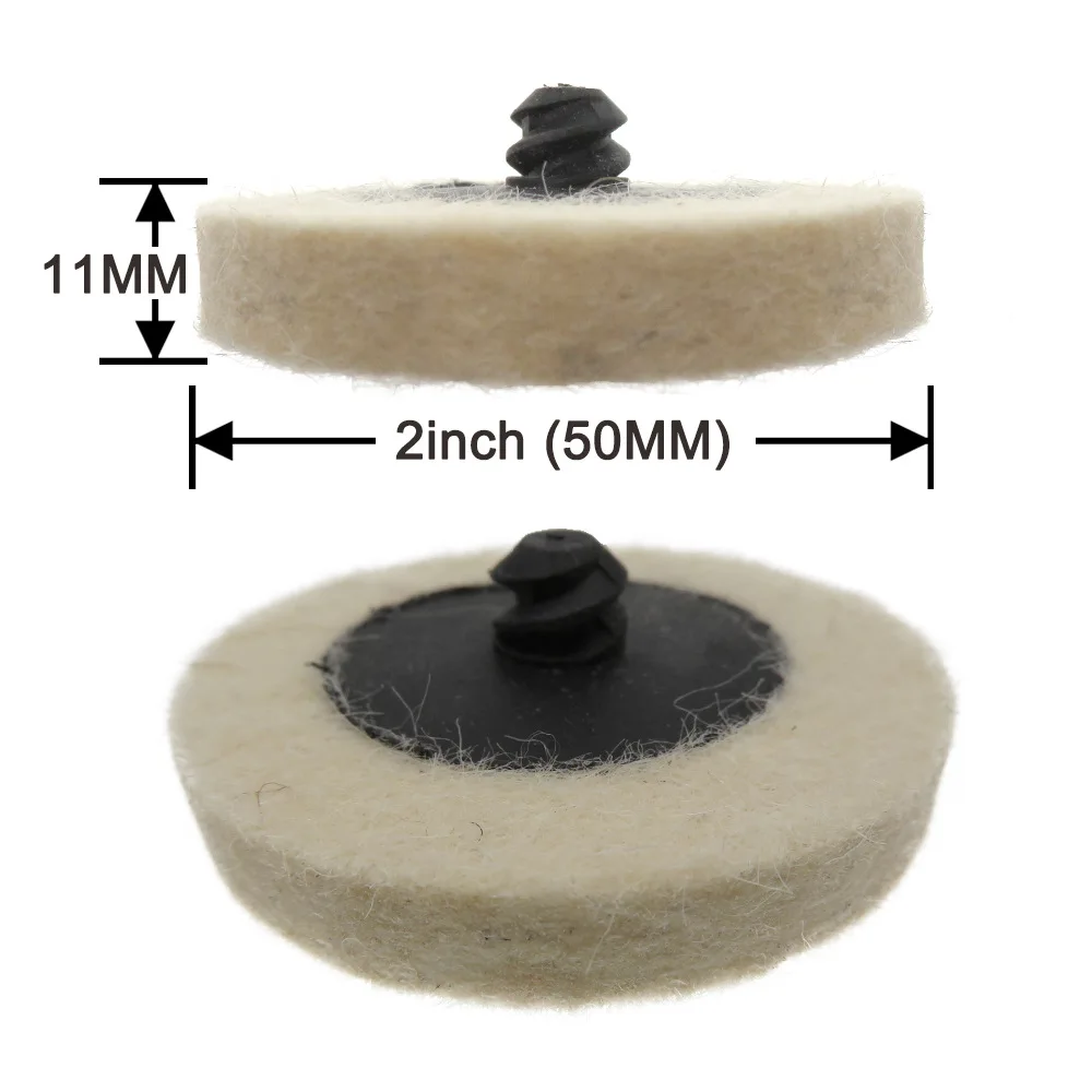 11Pcs 2นิ้วแผ่นขนสัตว์ขัดล้อสำหรับเจาะเครื่องมือ Scratch Remower แก้ว Polishing Pad Kit สำหรับรถยนต์ขัด