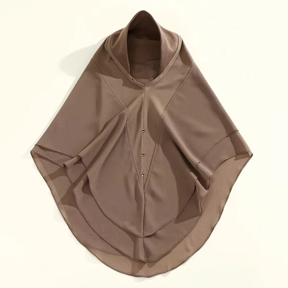 Gifts Milk Silk Instant Hijab Quick Dry Breathable Khimar Hijab Smooth Stitched Edge Stretchy Fabric Muslim Headscarf Daily Wear
