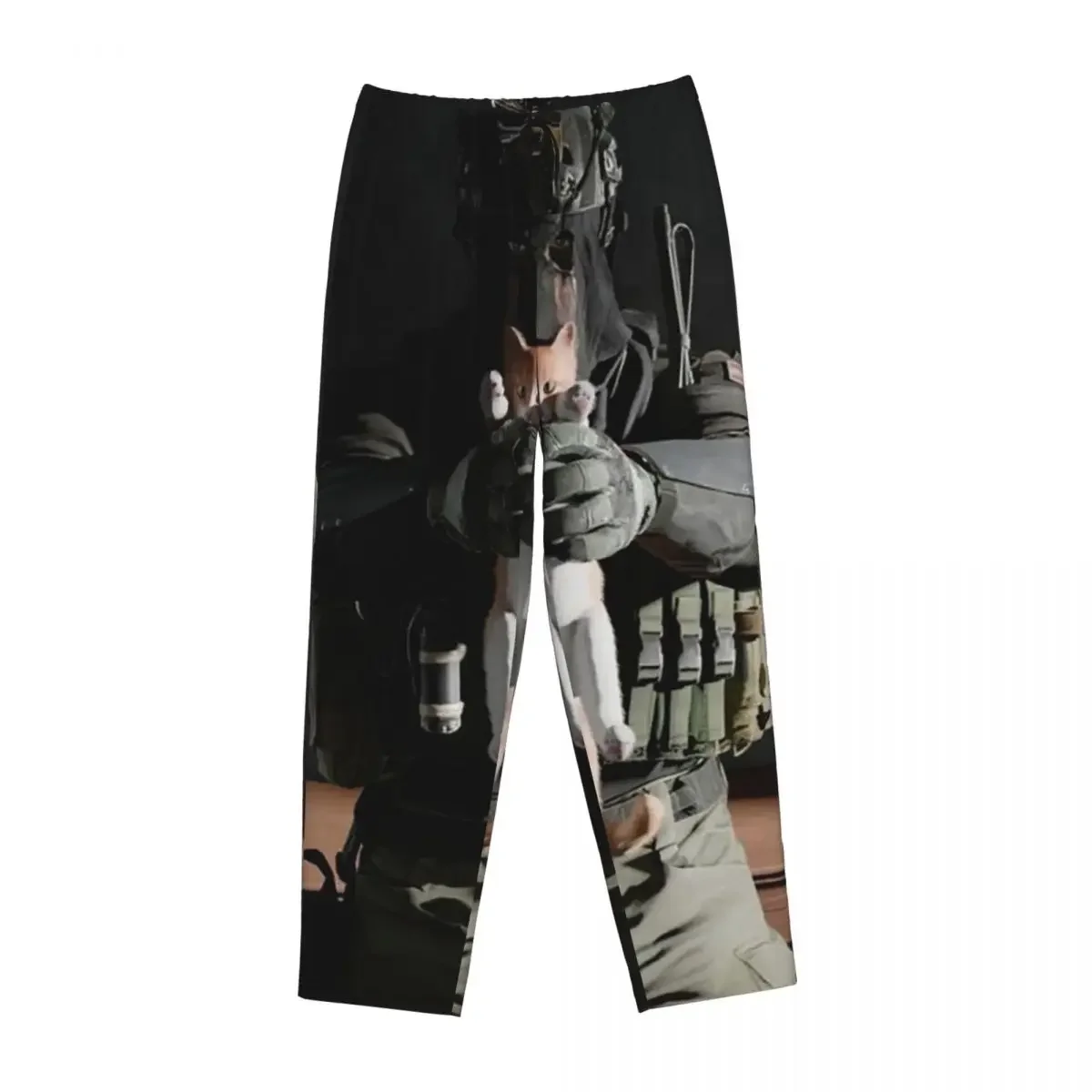 

Женские пижамные брюки Custom Konig Holding A Cat с карманами для отдыха и сна