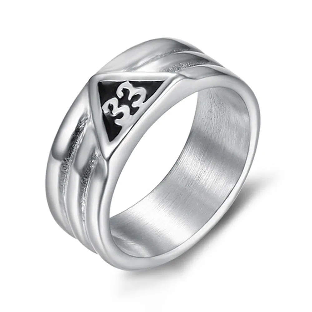 Classic Masonic Ring Stainless Steel Jewelry Fashion 33 Freemasonry Masonic Biker Mens Ring