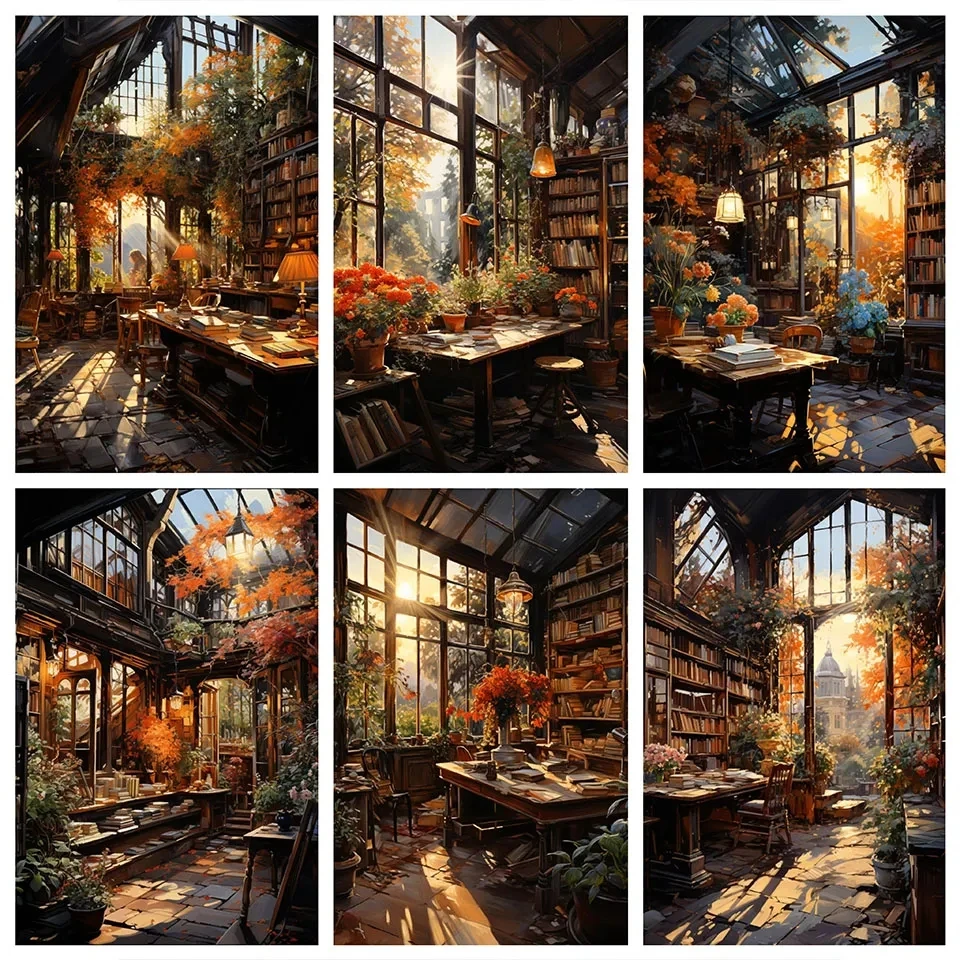 5d алмазная живопись, Садовый дом, ландшафт, Новое поступление, вышивка, окно, пейзаж, подарок, домашний декор, рукоделие WE1476