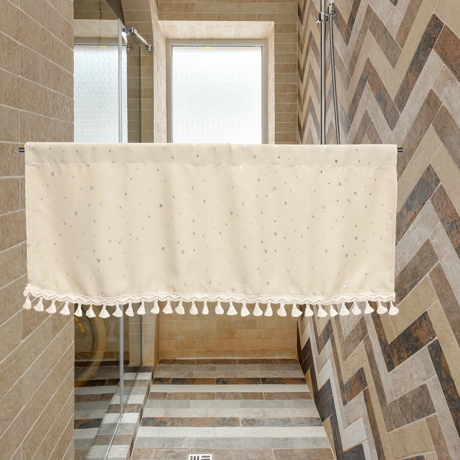 

Elegant Short Kitchen Curtain Valance Decorative Window Curtains For Bathroom Bedroom Cafe Small Windows Light Filtering Cabinet