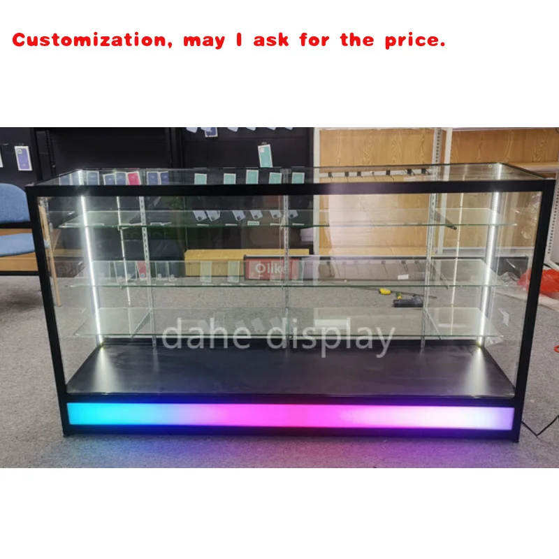 

custom.Commercial Lockable Dispensary Smoke Store Glass Counter Smoke Display Showcase Smoke Display Cabinet