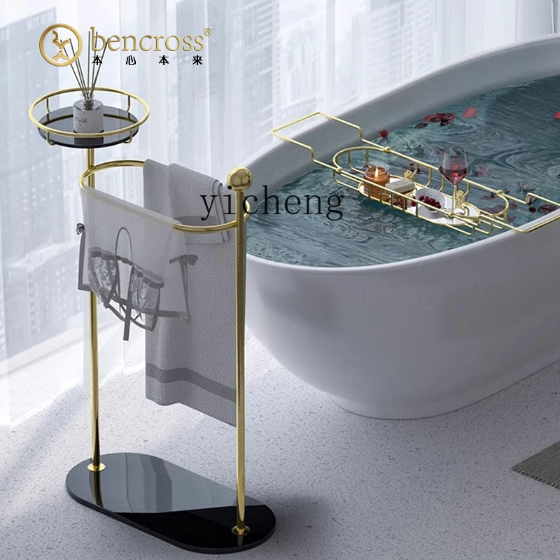 

XL bathroom floor towel rack toilet storage marble towel rack