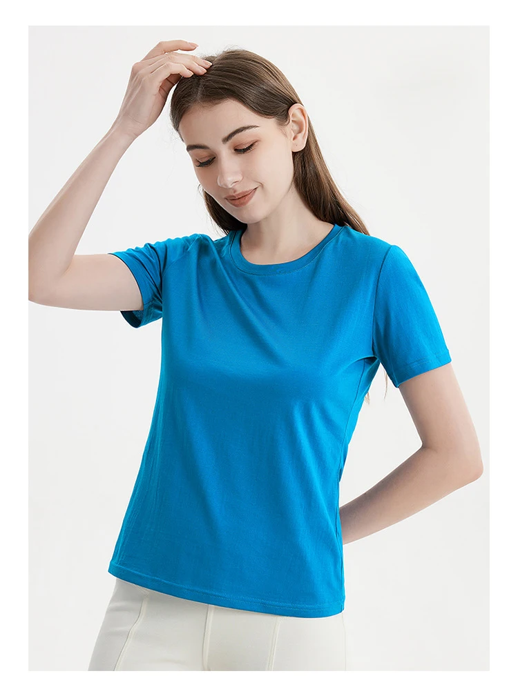 Summer Women 27% silk 73% Cotton Slim T shirt L XL 2XL 3XL 4XL YAMI0040