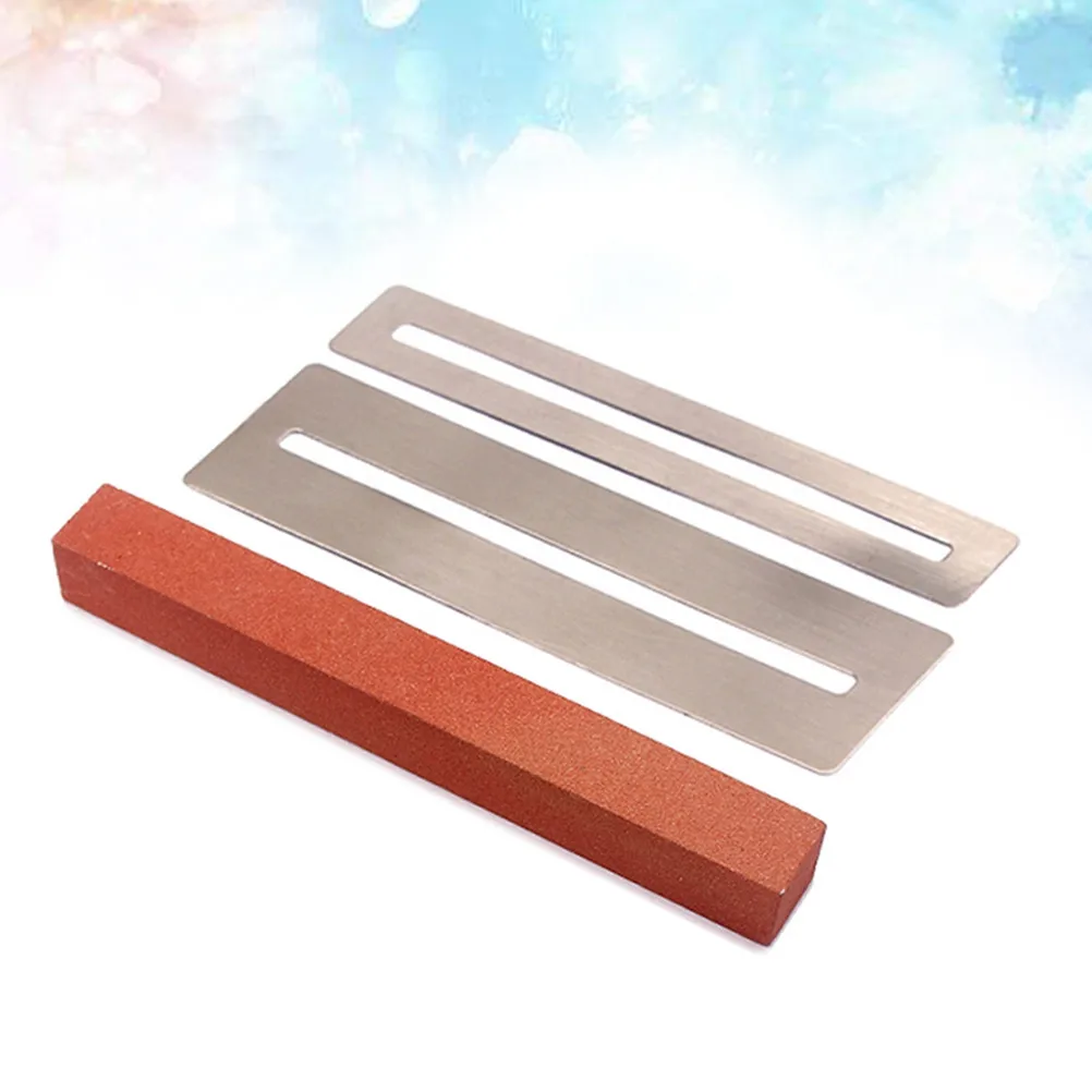 Guitar Fret Wire Polishing Beam Sanding Stone Brown Kit Includes Stainless Steel Fretboard Protector DIY Luthier Fret