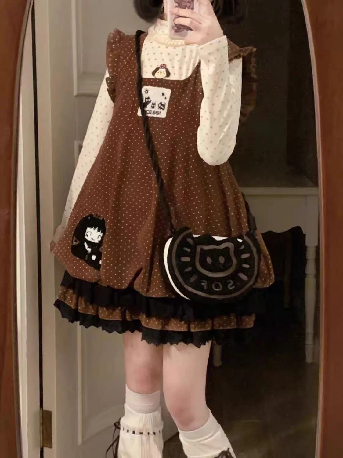 Women's Autumn Winter Fashion Set Long Sleeve Bellsleeve Skirt Dress Puffy Cake Skirt Small Flying Sleeve Flower Bud Dress