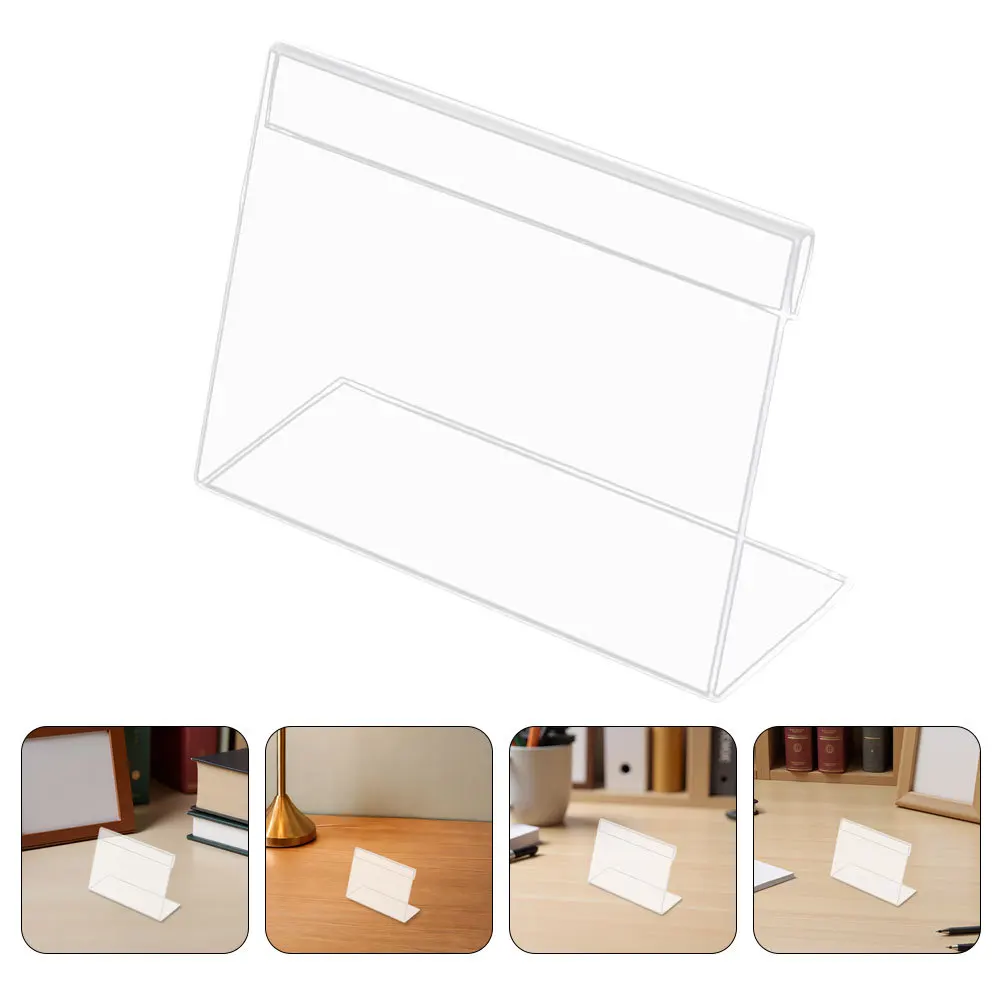 

30Pcs Acrylic Price Tag Holders L-Shaped Transparent Sign Stands for Retail Supermarket Counter Label Display Professional