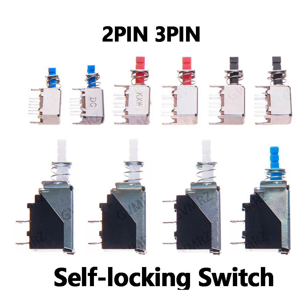5PCS/10PCS SW-3-2 Power Switch 2PIN 3PIN Self-locking Switch SW-3-2 Push Button Switch of Range Hood PS22E05